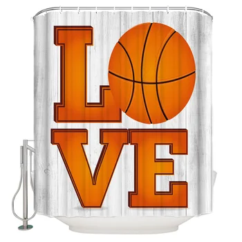 Wood Grain Letters Love Basketball Bathroom Accessories Waterproof Bathroom Shower Curtain With Hook Accessory
Wood Grain Letters Love Basketball Bathroom Accessories Waterproof Bathroom Shower Curtain With Hook Accessory