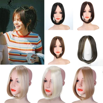 XUANGUANG Bangs Girls Side Bangs Fake Fringe Synthetic bangs Clip In Extensions Brown Middle Part Clip on Bangs
XUANGUANG Bangs Girls Side Bangs Fake Fringe Synthetic bangs Clip In Extensions Brown Middle Part Clip on Bangs