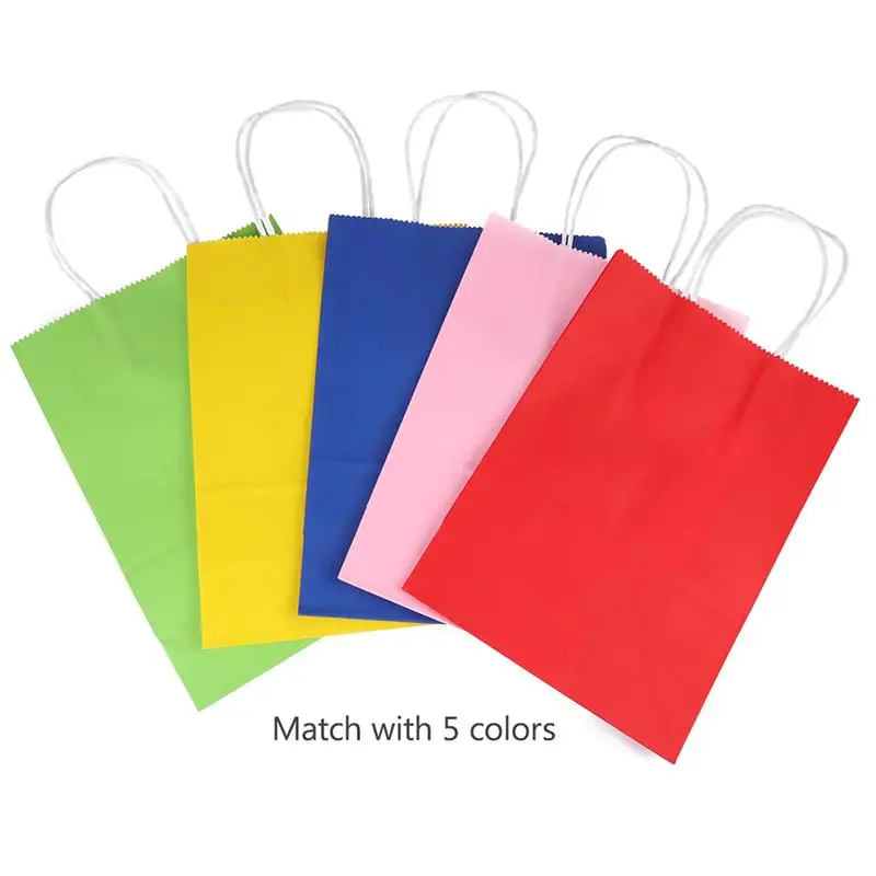 10pcs kraft paper gift bags portable shopping bag