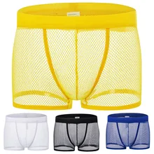 Hollow Men's Boxer Briefs Summer Fashion Hollow Out Underwear Solid Color Breathtable Mesh Transparent Low Rise Panties 2021
Hollow Men's Boxer Briefs Summer Fashion Hollow Out Underwear Solid Color Breathtable Mesh Transparent Low Rise Panties 2021