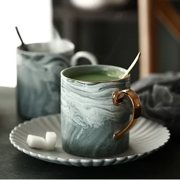 CuteLife Creative Gold Marble Pattern Ceramic Coffee Tea Mug Nordic Milk Cups with Handle Drinkware Mug Novelty Office Gifts Mug 
CuteLife Creative Gold Marble Pattern Ceramic Coffee Tea Mug Nordic Milk Cups with Handle Drinkware Mug Novelty Office Gifts Mug