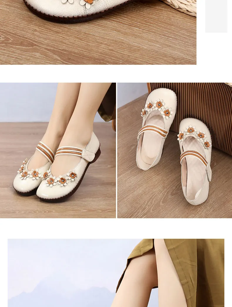 MUYANG Women Flats 2020 Mary Janes Handmade Genuine Leather Flower Flat Shoes Woman Soft comfortable Elegant Loafers Shoes MUYANG Women Flats 2020 Mary Janes Handmade Genuine Leather Flower Flat Shoes Woman Soft comfortable Elegant Loafers Shoes