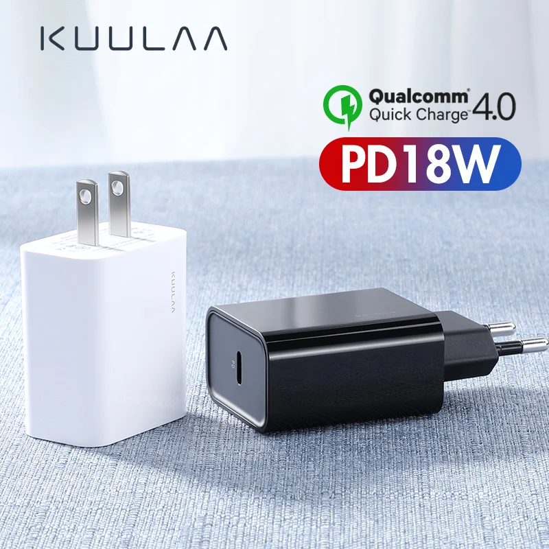 KUULAA USB Charger 18W PD 3.0 Quick Charge 4.0 Fast Charging USB C Plug Mobile Phone Charger For iPhone Samsung Xiaomi
KUULAA USB Charger 18W PD 3.0 Quick Charge 4.0 Fast Charging USB C Plug Mobile Phone Charger For iPhone Samsung Xiaomi