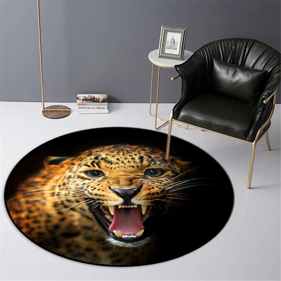 Leopard 3D Round Carpet For Living Room Wild Animal Sponge Modern Sofa Carpet Soft Flannel Area Rug Bedroom Chair Rug Washable 
Leopard 3D Round Carpet For Living Room Wild Animal Sponge Modern Sofa Carpet Soft Flannel Area Rug Bedroom Chair Rug Washable