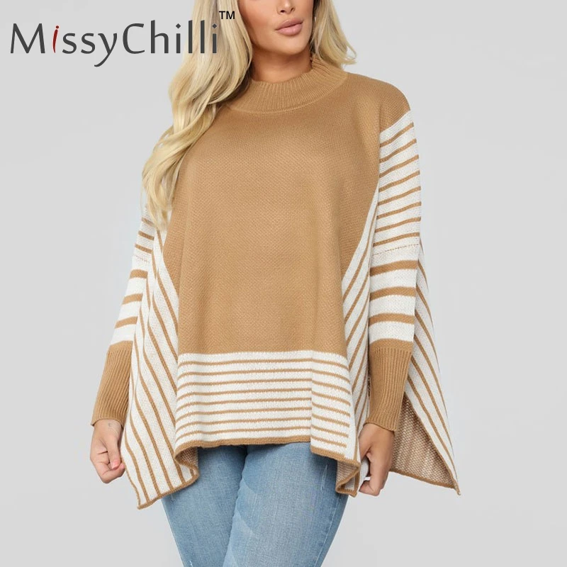 MissyChilli Striped split turtleneck jumper sweater women pullover casual khaki knitted sweater Warm oversized sweater autumn
MissyChilli Striped split turtleneck jumper sweater women pullover casual khaki knitted sweater Warm oversized sweater autumn