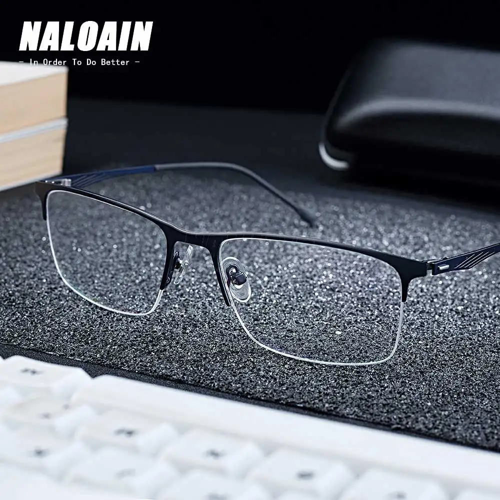NALOAIN Prescription Glasses Frame Ultralight Half Square Myopia Optical Eyeglasses Alloy Frame Clear Lens For Men Women
NALOAIN Prescription Glasses Frame Ultralight Half Square Myopia Optical Eyeglasses Alloy Frame Clear Lens For Men Women
