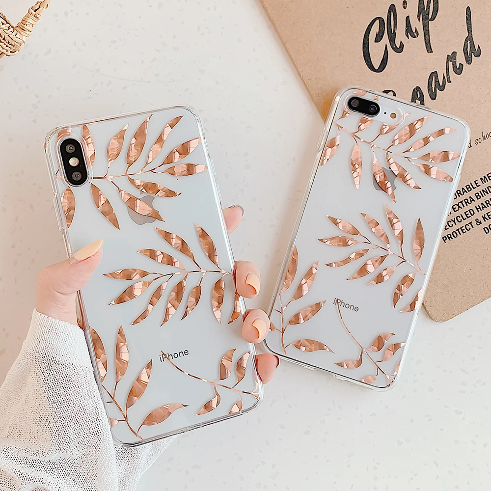 LOVECOM Electroplated Fruit Leaf Phone Case For iPhone XR XS Max 6 6S 7 8 Plus X Transparent Soft IMD Luxury Phone Back Cover
LOVECOM Electroplated Fruit Leaf Phone Case For iPhone XR XS Max 6 6S 7 8 Plus X Transparent Soft IMD Luxury Phone Back Cover