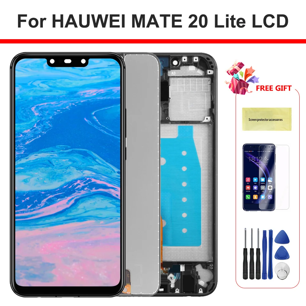 100% тестовый дисплей Mate 20 Lite ЖК с рамкой дигитайзер сенсорного экрана для Huawei Mate20
