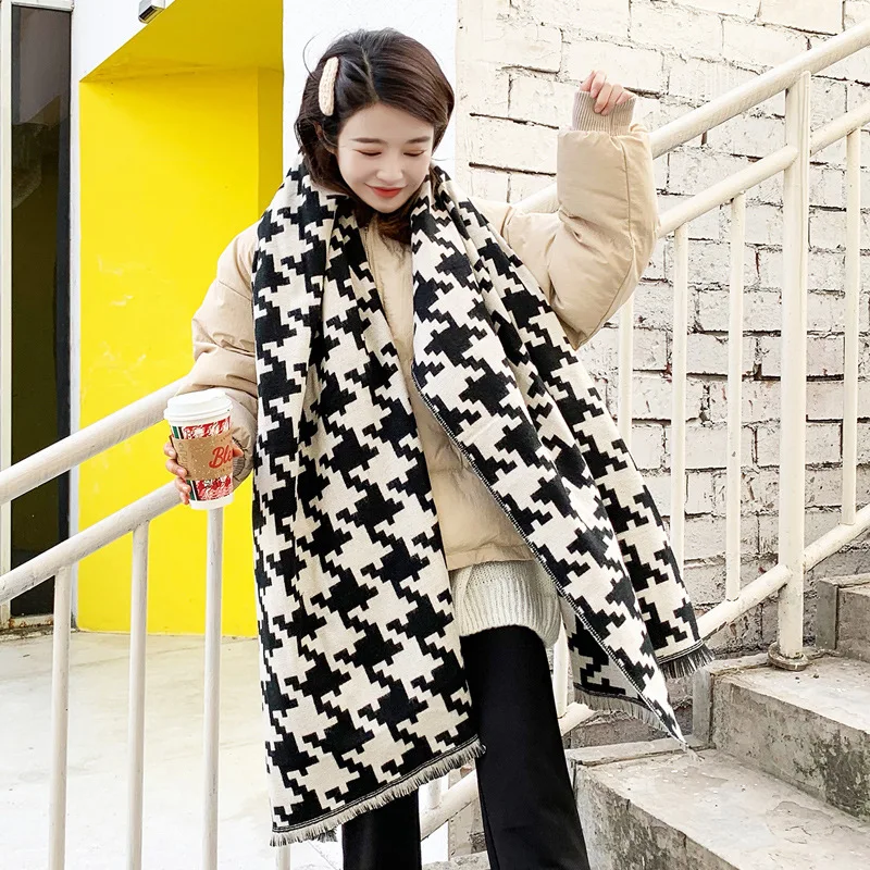 Houndstooth Cashmere Scarf Women Thick Scarves and Shawls Blanket Double-sided Imitation Pashmina Foulard Neckerchief Bufanda
Houndstooth Cashmere Scarf Women Thick Scarves and Shawls Blanket Double-sided Imitation Pashmina Foulard Neckerchief Bufanda