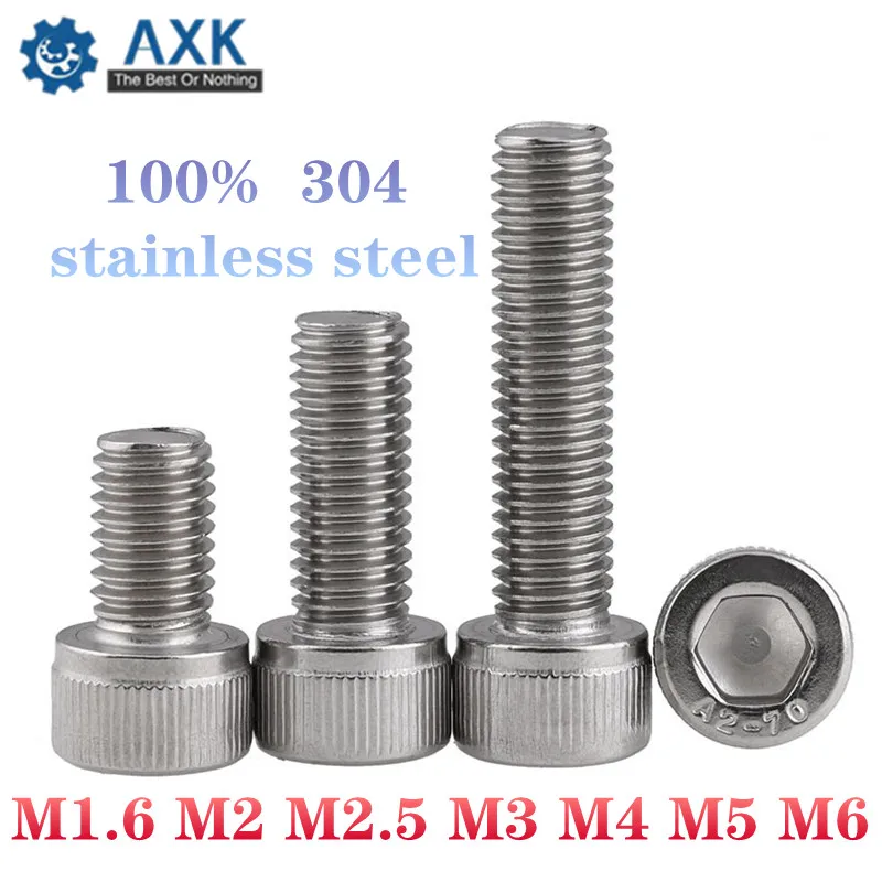 AXK Hexagon Hex Socket Head Cap Screw M1.6 M2 M2.5 M3 M4 M5 M6 Stainless Steel Allen Bolt DIN912 Hex Screw with Key
AXK Hexagon Hex Socket Head Cap Screw M1.6 M2 M2.5 M3 M4 M5 M6 Stainless Steel Allen Bolt DIN912 Hex Screw with Key
