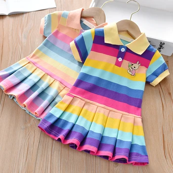 Baby Girls Cute Bunny Decoration Dress New Little Girl Rainbow Short Sleeve Princess Dress 
Baby Girls Cute Bunny Decoration Dress New Little Girl Rainbow Short Sleeve Princess Dress