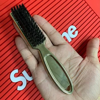 Golden Plastic handle beard brush soft wool nylon portable cleansing shaving brush
Golden Plastic handle beard brush soft wool nylon portable cleansing shaving brush