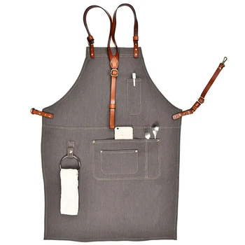 Senior Denim Cowboy Bbq Apron Bib Leather Straps Kitchen Apron for Women Men Barber Cooking Restaurant Waitress
Senior Denim Cowboy Bbq Apron Bib Leather Straps Kitchen Apron for Women Men Barber Cooking Restaurant Waitress