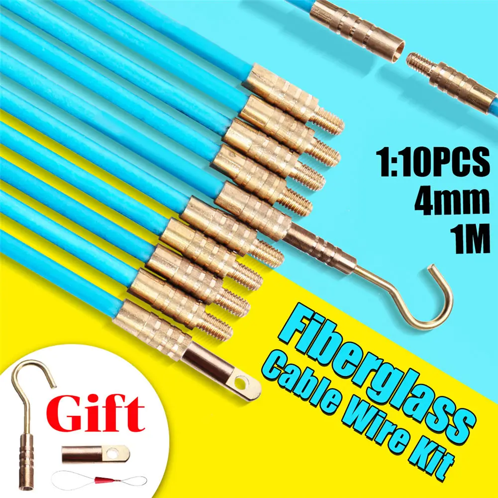 10pcs Fiberglass Wire Cable Electrical Push Puller Rodder Fish Tape Kit 4mm 1 Meter SP99
10pcs Fiberglass Wire Cable Electrical Push Puller Rodder Fish Tape Kit 4mm 1 Meter SP99