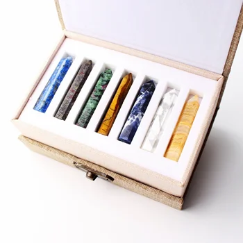 7pcs/10pcs High Quality Natural Crystal Wand Pendant Rockstone Tiger eye Obelisk Point Necklace Reiki Healing Gift With a Box 
7pcs/10pcs High Quality Natural Crystal Wand Pendant Rockstone Tiger eye Obelisk Point Necklace Reiki Healing Gift With a Box