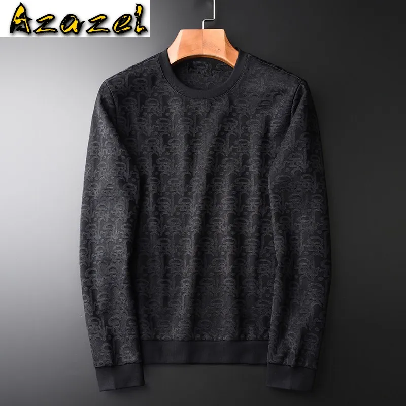 

Azazel Yarn Dyed Jacquard Sweatshirt Male High Quality Round Collar Geometry Casual Mens Hoodies Plus Size 4xl Hoodies Men