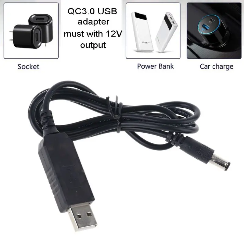 QC 3.0 USB To DC 5V-12V Adjustable Voltage Step Up 2.5/3.5/4.0/5.5mm Power Cable For WiFi Router Speaker Fan IP Camera
QC 3.0 USB To DC 5V-12V Adjustable Voltage Step Up 2.5/3.5/4.0/5.5mm Power Cable For WiFi Router Speaker Fan IP Camera