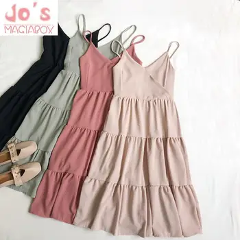 Summer Solid A-Line Women Kawaii Dress Female Spaghetti Strap Empire Party Dress Ladies Korean Sleeveless Cute Mini Clothing
Summer Solid A-Line Women Kawaii Dress Female Spaghetti Strap Empire Party Dress Ladies Korean Sleeveless Cute Mini Clothing