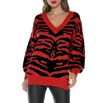 Autumn Winter V Neck Jacquard Sweaters Pullovers Retro Print Sweaters Women Vintage Loose Jumpers Sweaters
Autumn Winter V Neck Jacquard Sweaters Pullovers Retro Print Sweaters Women Vintage Loose Jumpers Sweaters