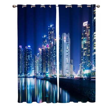 Cityscape Business City Night View Window Curtains Scenic Curtains for Living Room Decorative Items Living Room 
Cityscape Business City Night View Window Curtains Scenic Curtains for Living Room Decorative Items Living Room