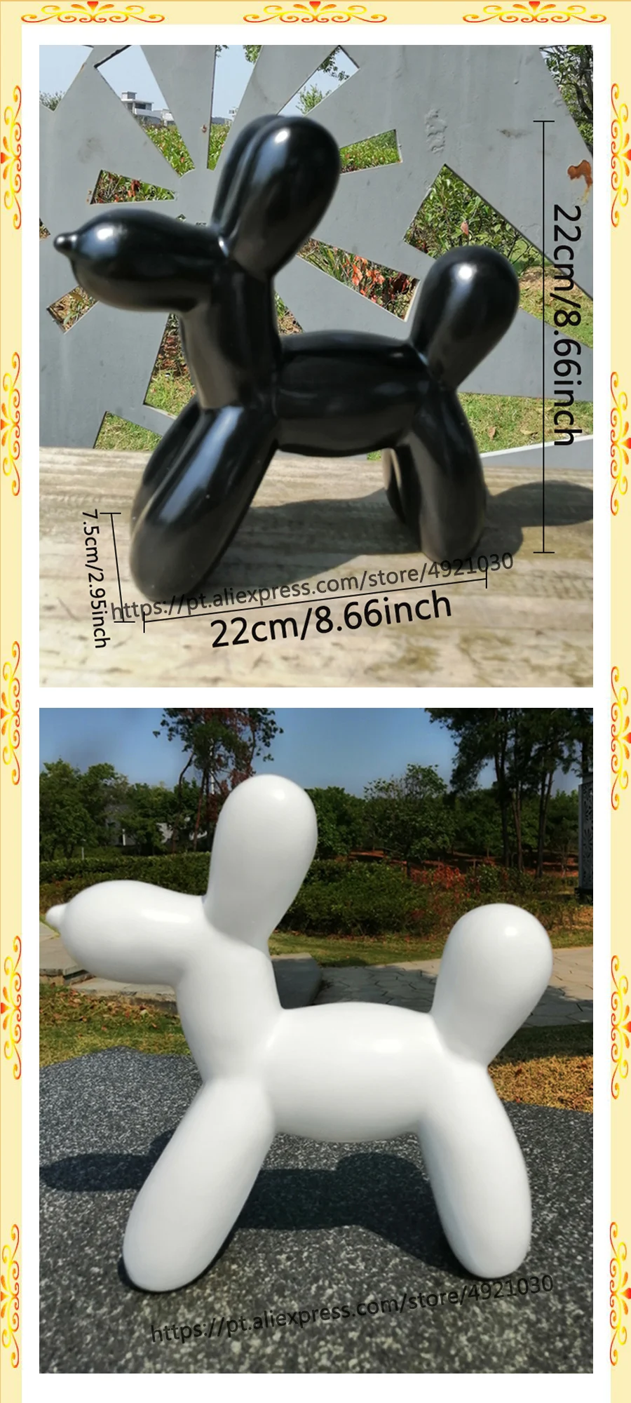 creative balloon dog resin crafts sculpture gift fashion cute