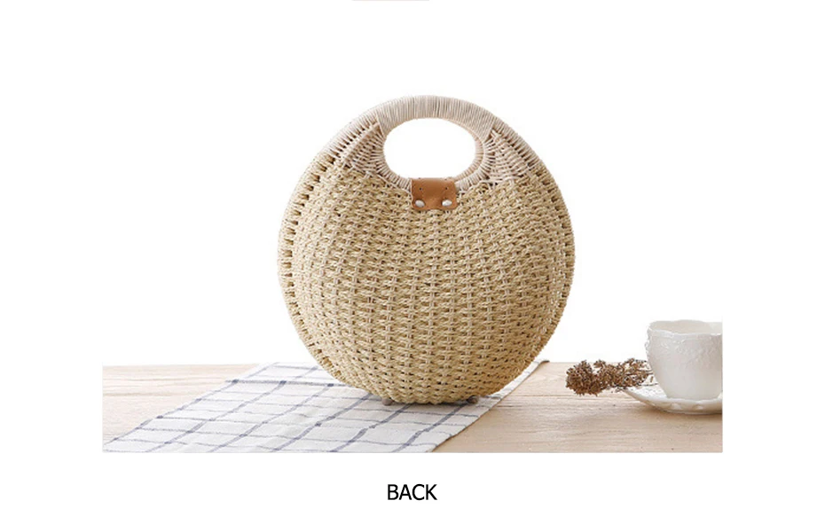Shell-Style Round Wicker Handbag - Designer Rattan Crossbody Summer Purse 7 H9fc31b51acab43948ea4d64841d2163c4
