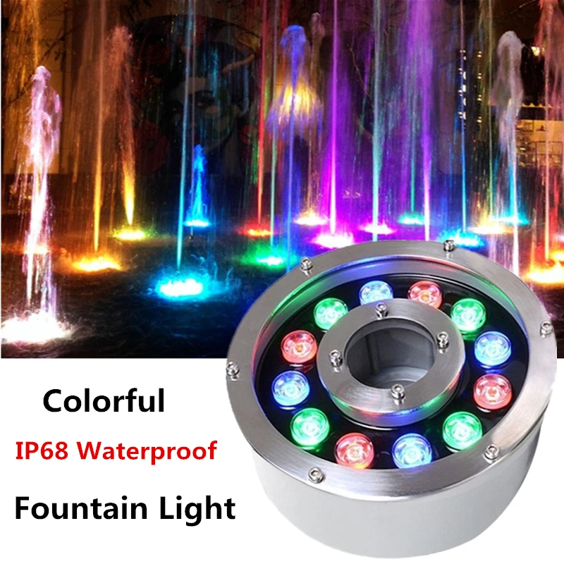 

6W 9W 12V 24V Colorful Rgb Powerful Waterproof Pool Light Underwater Led Lighting Fountain Lamp Fountain Lights Pond Spotlight