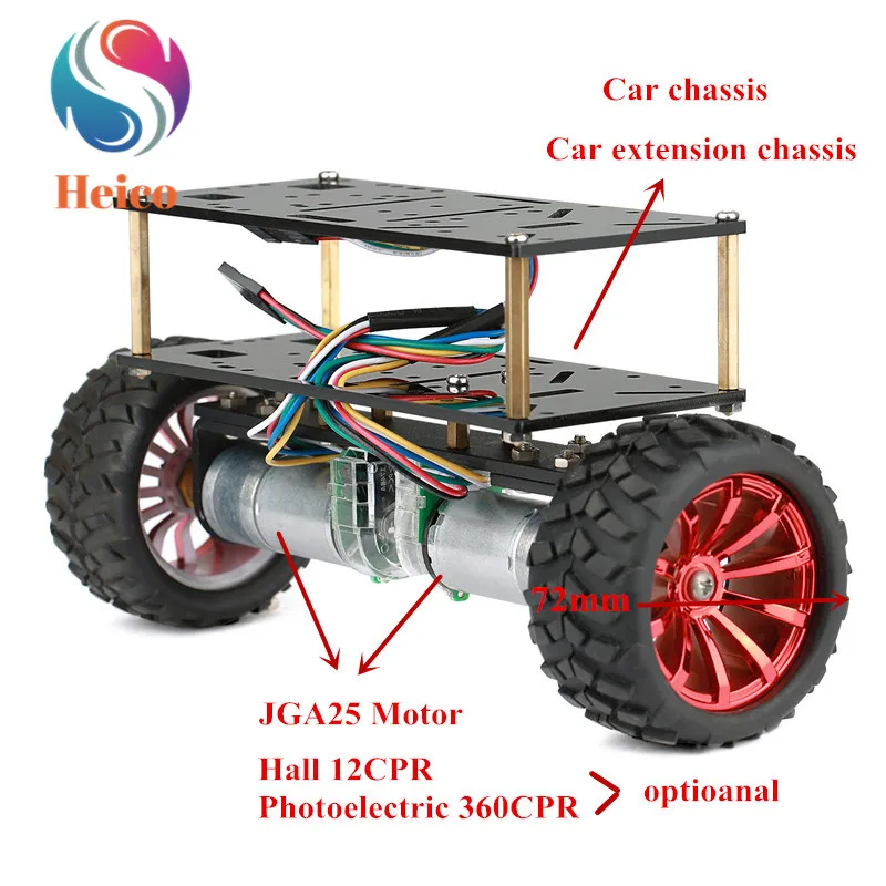 Metal 2WD Smart Balance Car Chassis 72mm Rubber Wheel With JGA25 Motor Hall Speed Photoelectric Speed Measuring for Robot Model
Metal 2WD Smart Balance Car Chassis 72mm Rubber Wheel With JGA25 Motor Hall Speed Photoelectric Speed Measuring for Robot Model