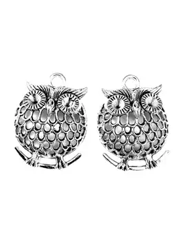 10pcs Owls charms pendant 33x25mm antique silver ornament accessories jewelry making DIY base material 
10pcs Owls charms pendant 33x25mm antique silver ornament accessories jewelry making DIY base material