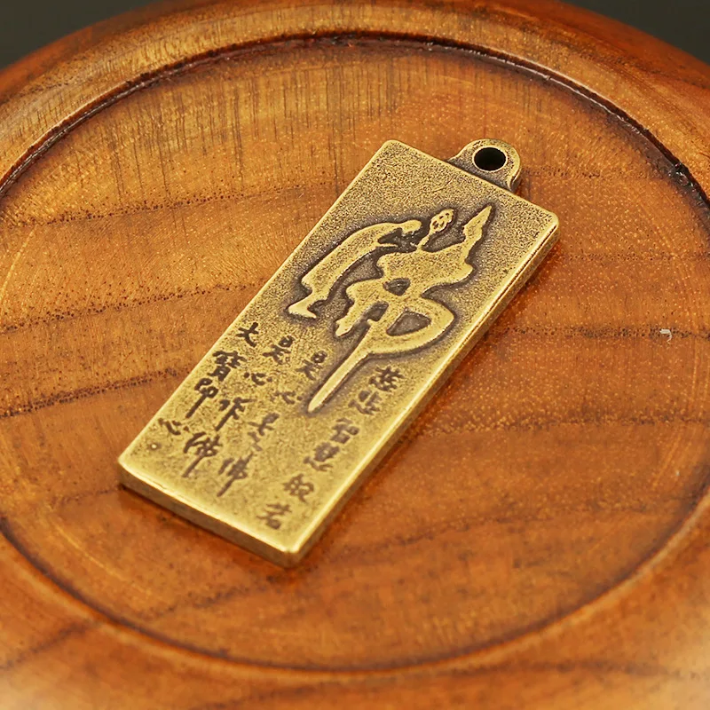buddha tag keychain brass pendants (3)