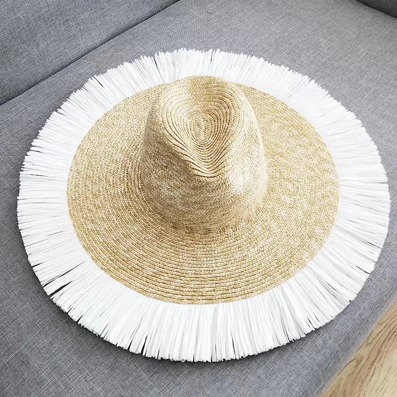 VRIGINER Summer Vintage Fringed Straw Hat 10cm Wide Brim Jazz Hat Beach Panama Sun Hat Women Holiday Bonnet Enfant Derby Cap
VRIGINER Summer Vintage Fringed Straw Hat 10cm Wide Brim Jazz Hat Beach Panama Sun Hat Women Holiday Bonnet Enfant Derby Cap