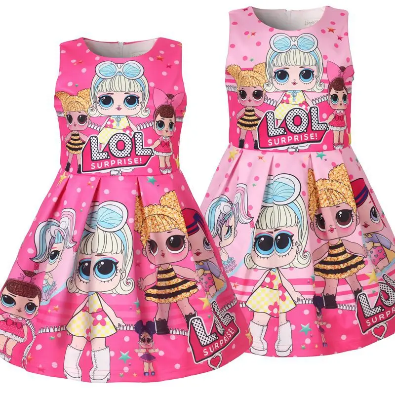 L.O.L. Сюрприз! Платье принцессы для девочек Летняя жилетка с рисунком праздничные