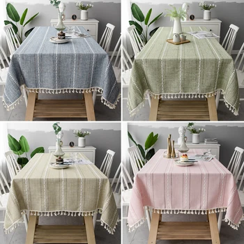 Nordic Stripe Designs Solid Decorative Linen Tablecloth With Tassels Rectangular Wedding Dining Table Cover Tea Table Cloth
Nordic Stripe Designs Solid Decorative Linen Tablecloth With Tassels Rectangular Wedding Dining Table Cover Tea Table Cloth