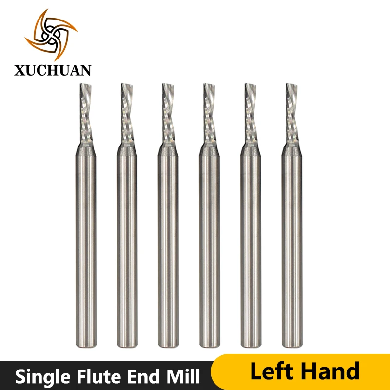 

Single Flute End Mill Aluminum Milling Cutter Left Hand Cutter 3.175 Shank Tungsten Carbide 1 Flute End Mills Spiral Router Bit