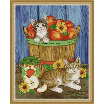 Joy Sunday New Arrival Cats and Fruits DMC Needlework DIY Handmade 11CT 14CT Cross Stitch Set For Embroidery Kit Gift Home Decor
Joy Sunday New Arrival Cats and Fruits DMC Needlework DIY Handmade 11CT 14CT Cross Stitch Set For Embroidery Kit Gift Home Decor