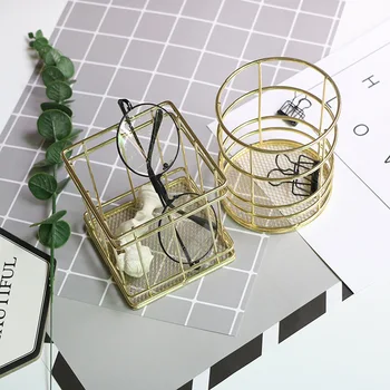 Nordic Style Ins Gold Wrought Iron Pen Holder Desktop Storage Jar Brush Cosmetics Storage Container Factory Outlet
Nordic Style Ins Gold Wrought Iron Pen Holder Desktop Storage Jar Brush Cosmetics Storage Container Factory Outlet