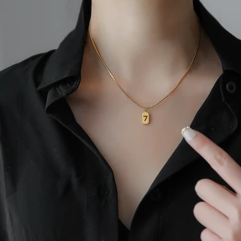 YUN RUO Simple Style Lucky Number 7 Pendant Necklace Rose Gold Plated 316L Titanium Steel Jewelry Woman Birthday Gift Never Fade
YUN RUO Simple Style Lucky Number 7 Pendant Necklace Rose Gold Plated 316L Titanium Steel Jewelry Woman Birthday Gift Never Fade