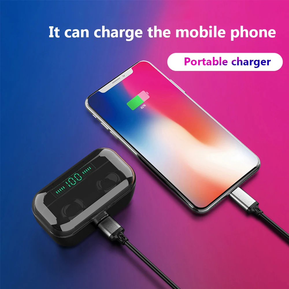 Bluetooth Charging Earphone Headset Earphone 8D Stereo Wireless Earbuds Mini Wireless Charger With 3500mAh Power Bank Earphone
Bluetooth Charging Earphone Headset Earphone 8D Stereo Wireless Earbuds Mini Wireless Charger With 3500mAh Power Bank Earphone