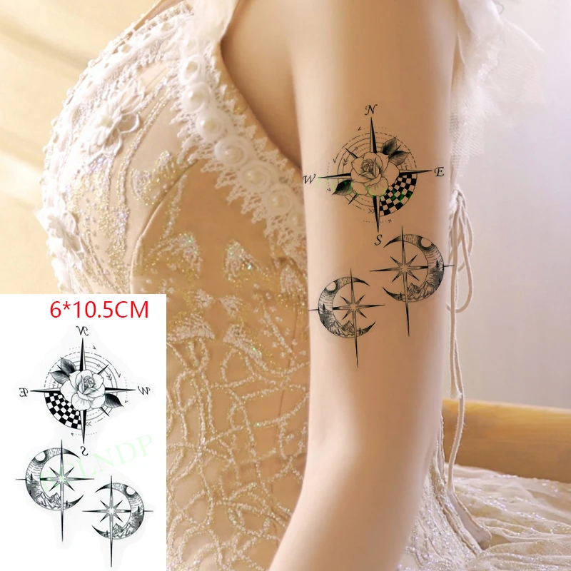 Waterproof Temporary Tattoo Sticker Moon Star Compass Rose Flower Cool Body Art Flash Tattoo Fake Tattoo for Women Men
Waterproof Temporary Tattoo Sticker Moon Star Compass Rose Flower Cool Body Art Flash Tattoo Fake Tattoo for Women Men