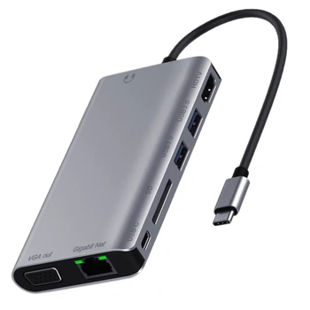 8 in 1 USB C HUB, Type C to HDMI+VGA+2XUSB3.0+SD Card Reader+PD+Gigabit Ethernet Port+o for PC Laptop
8 in 1 USB C HUB, Type C to HDMI+VGA+2XUSB3.0+SD Card Reader+PD+Gigabit Ethernet Port+o for PC Laptop