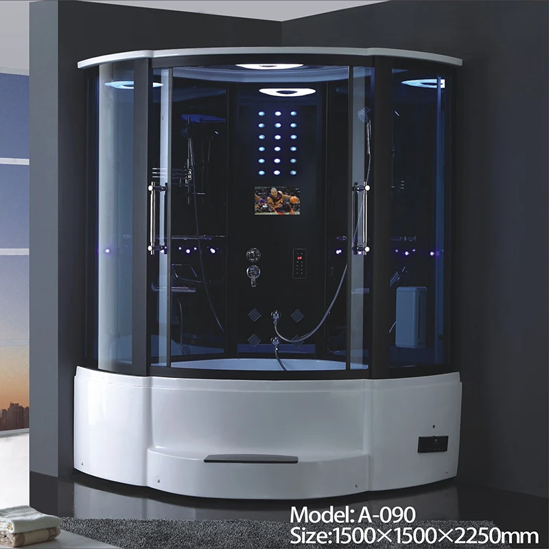 Wholesale simple design home bathroom sliding glass shower steam room with whirlpool bathtub
Wholesale simple design home bathroom sliding glass shower steam room with whirlpool bathtub