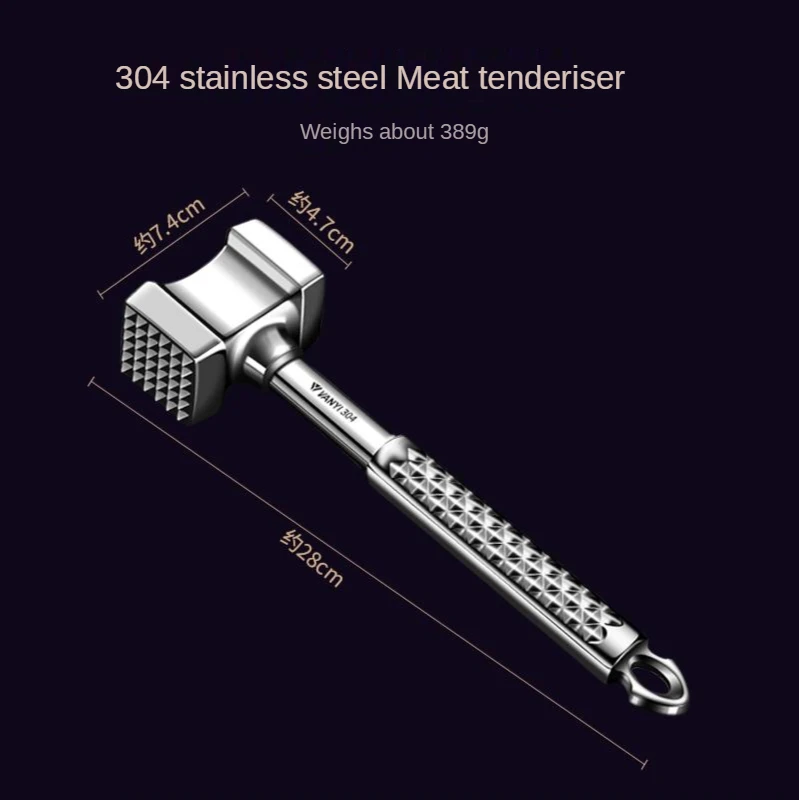 304 Stainless Steel Meat Hammer Home Loose Meat Hammer Steak Hammer Tendering Meat Double-Sided One Beating Artifact
304 Stainless Steel Meat Hammer Home Loose Meat Hammer Steak Hammer Tendering Meat Double-Sided One Beating Artifact