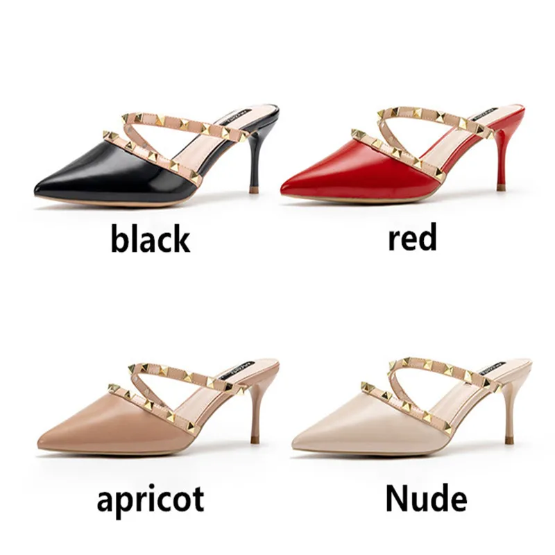 2019 new rivet word buckle with pointed stiletto women's high heel sandals and half slippers
2019 new rivet word buckle with pointed stiletto women's high heel sandals and half slippers