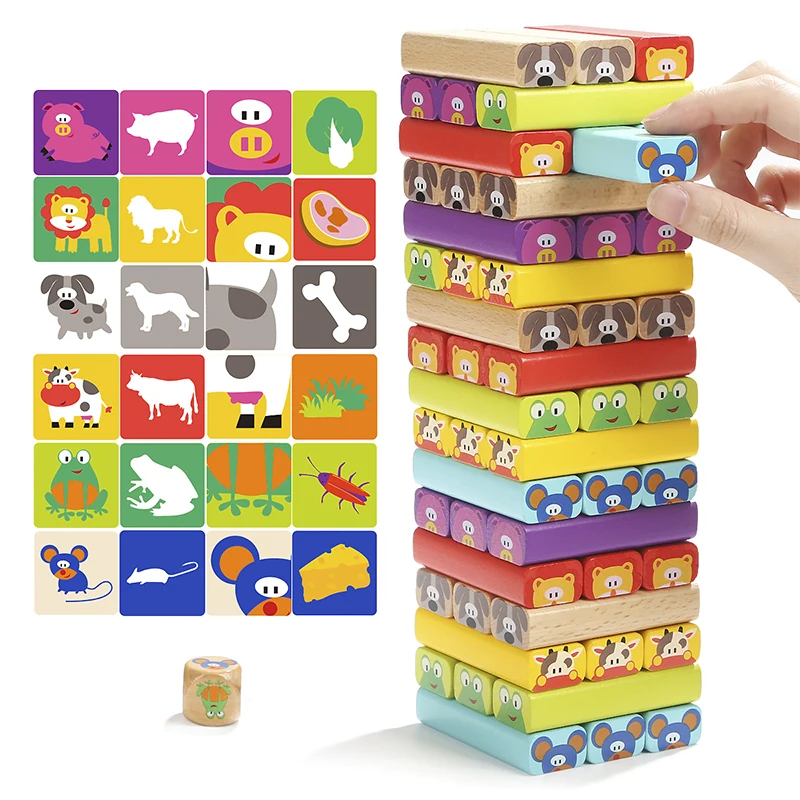 Wooden balance stacked educational toys parent-child interactive board game stacked high toy domino building blocks for children
Wooden balance stacked educational toys parent-child interactive board game stacked high toy domino building blocks for children