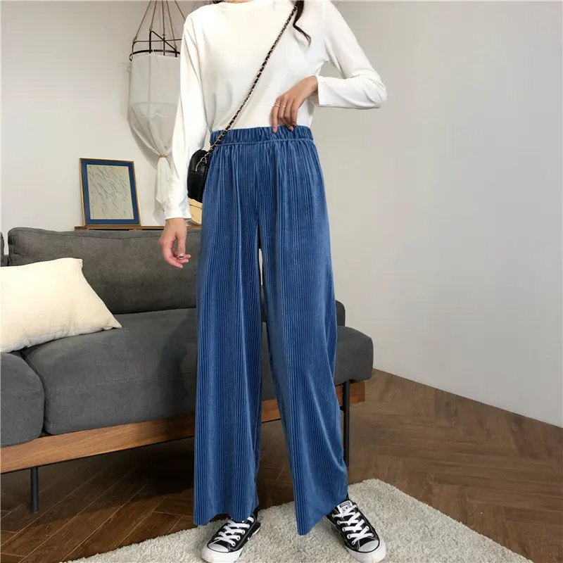 Hzirip Slender Velvet Fashion Streetwear Elastic Waist 2019 Straight Slim Casual High Waist All-Match Loose Wide Leg Trousers
Hzirip Slender Velvet Fashion Streetwear Elastic Waist 2019 Straight Slim Casual High Waist All-Match Loose Wide Leg Trousers