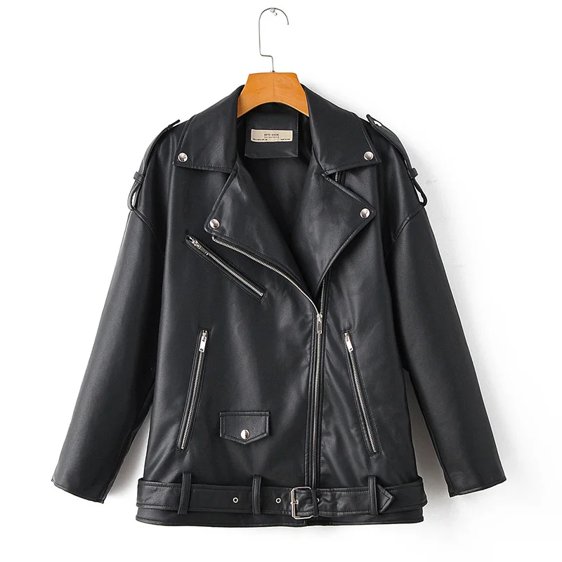 Women's Eco-Leather Oversized Biker Jacket Women's Eco-Leather Oversized Biker Jacket