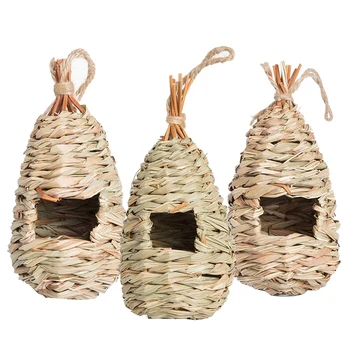 3Pack Grass Bird Hut ,Cozy Resting Place for Birds,Provides Shelter From Cold Weather,Hand Woven Bird Houses Nest perfect for Fi 
3Pack Grass Bird Hut ,Cozy Resting Place for Birds,Provides Shelter From Cold Weather,Hand Woven Bird Houses Nest perfect for Fi