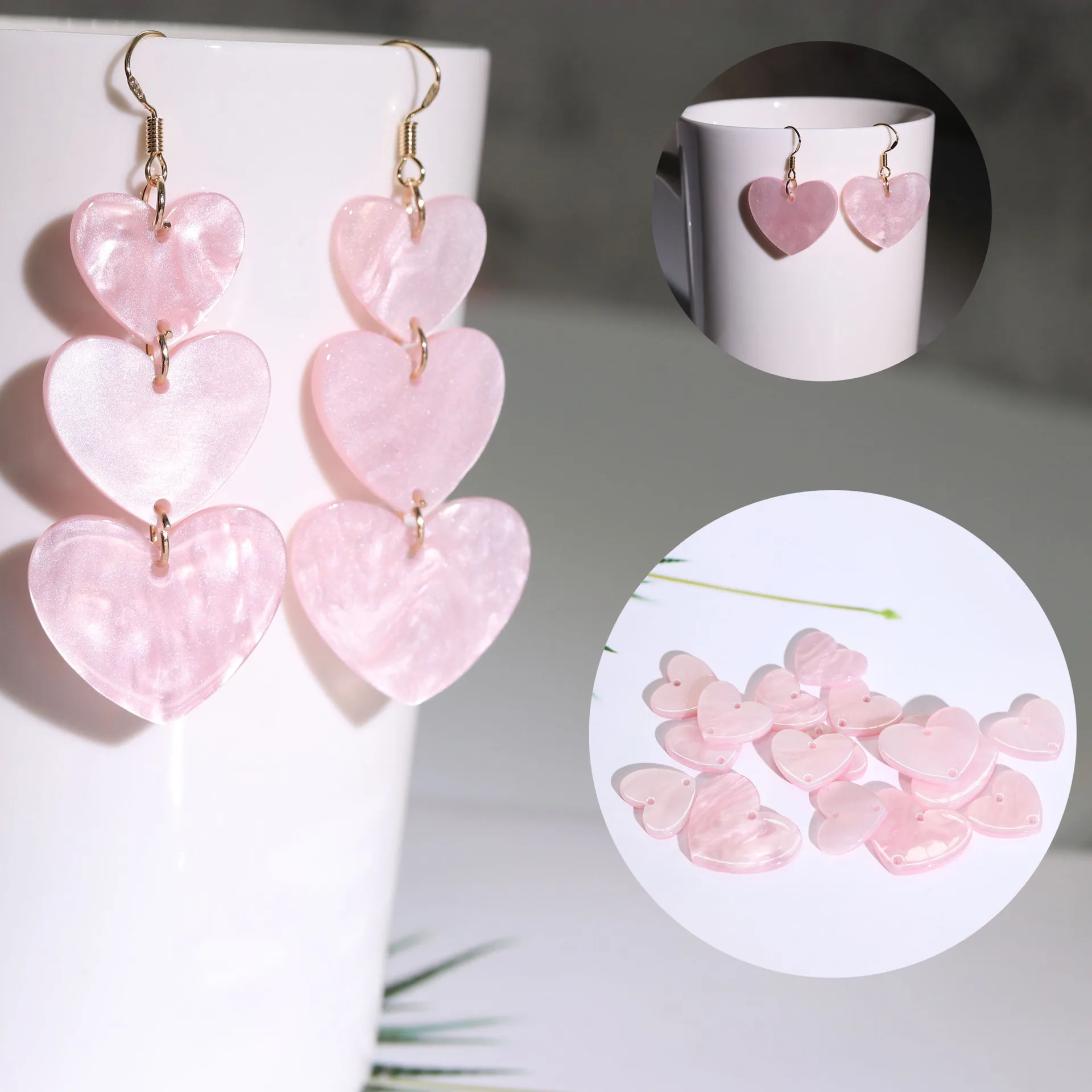 10pcs Resin Cartoon Pink Heart-shaped Earrings Earrings Earrings Pendants Simple DIY Handmade Earrings Material Accessories
10pcs Resin Cartoon Pink Heart-shaped Earrings Earrings Earrings Pendants Simple DIY Handmade Earrings Material Accessories