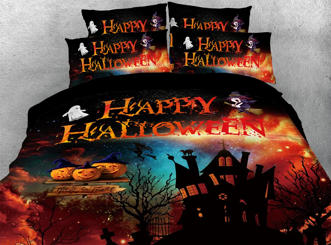 4 Pcs Happy Halloween Bedding Sets Scary Ghost Pumpkin Print 3D Duvet Cover Bedroom Quilt Cover Sheet Pillowcase Pillows
4 Pcs Happy Halloween Bedding Sets Scary Ghost Pumpkin Print 3D Duvet Cover Bedroom Quilt Cover Sheet Pillowcase Pillows