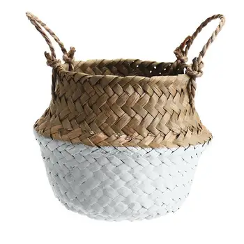 Natural Seaweed Handmade Storage Basket Household Woven Storage Pot Garden Flower Vase Hanging Basket Storage Basket 
Natural Seaweed Handmade Storage Basket Household Woven Storage Pot Garden Flower Vase Hanging Basket Storage Basket